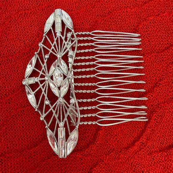 Givenchy Silver and Crystal Hair Comb - Picture 3 of 4